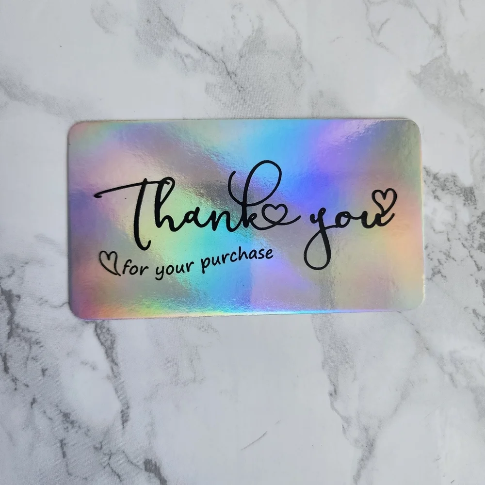 ♥️ 5x25 / 45 Thank Pieces holographic  Thank you cards